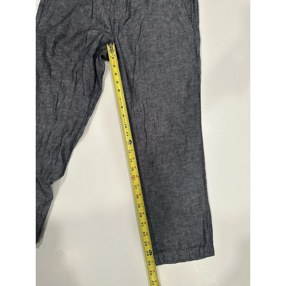 Banana Republic Mens Mason Athletic Tapered Pants Size 33x30 Linen Blend Gray